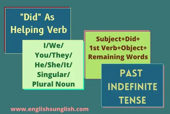 "Did" as Helping Verb in Past Indefinite Tense