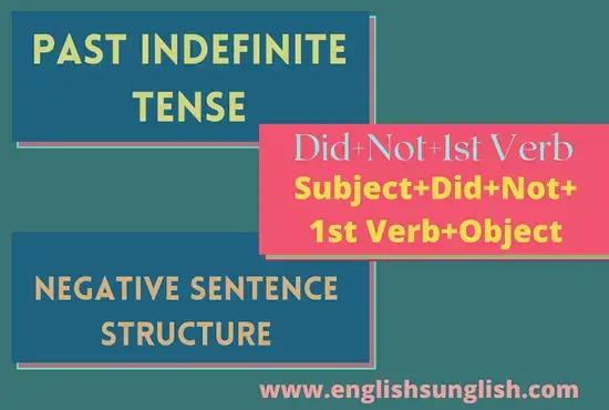 Negative Sentence Structure of Past Indefinite Tense