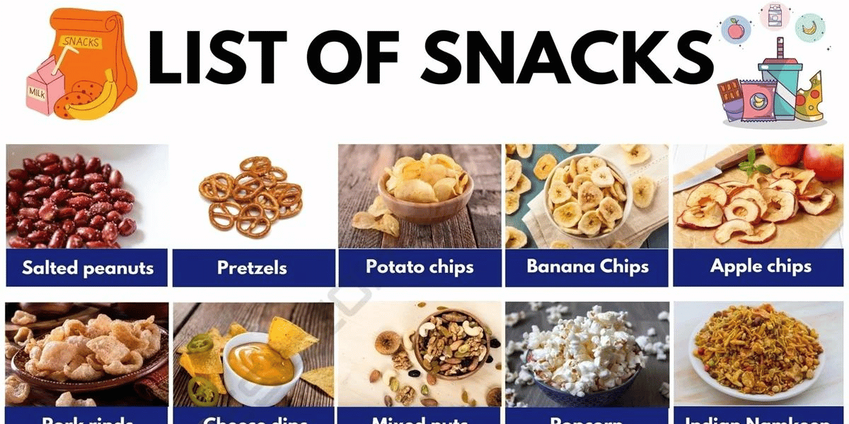 100+ Snacks List with “Tasty” Pictures | Types of Snacks in English
